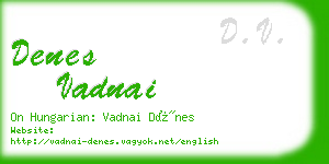 denes vadnai business card